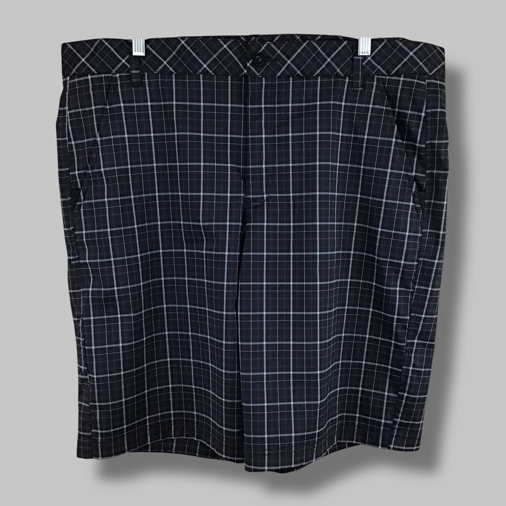 Fila Sport Golf Mens Plaid Performance Shorts Black Grey Size 38 Stretch